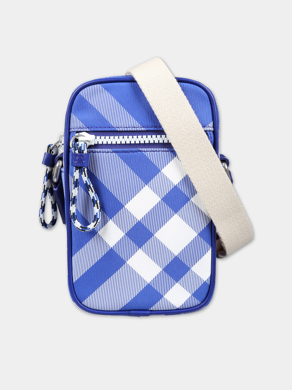 Sac bleu pour enfants avec carreaux